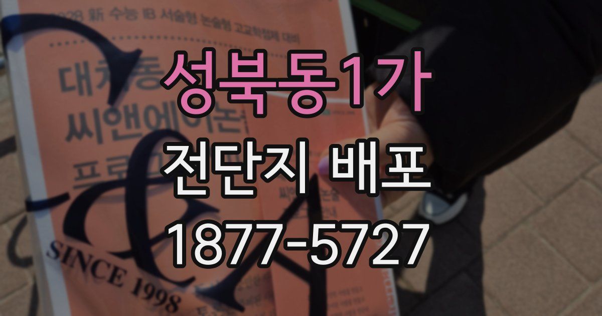 성북동1가 전단지 배포