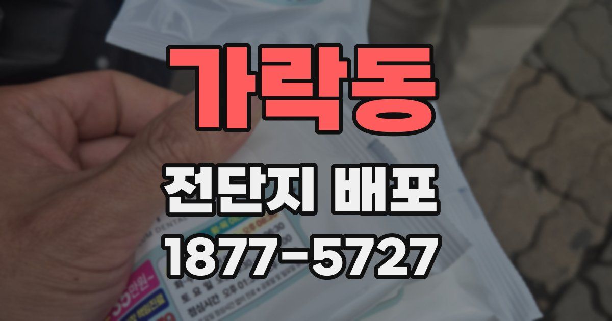 가락동 전단지 배포