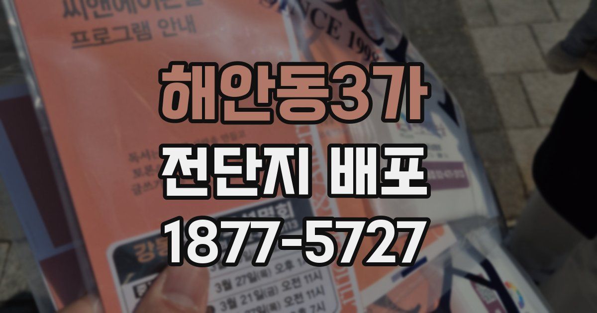 해안동3가 전단지 배포