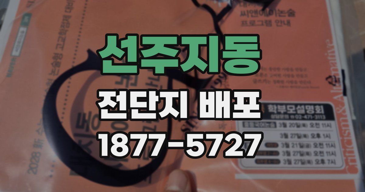 선주지동 전단지 배포