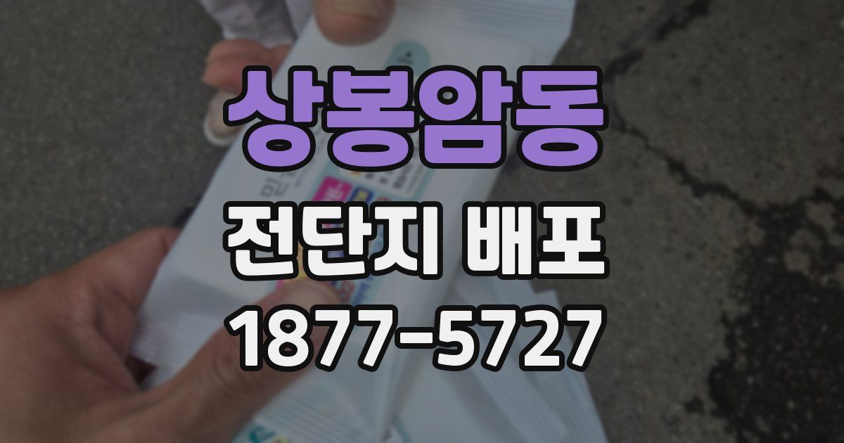 상봉암동 전단지 배포