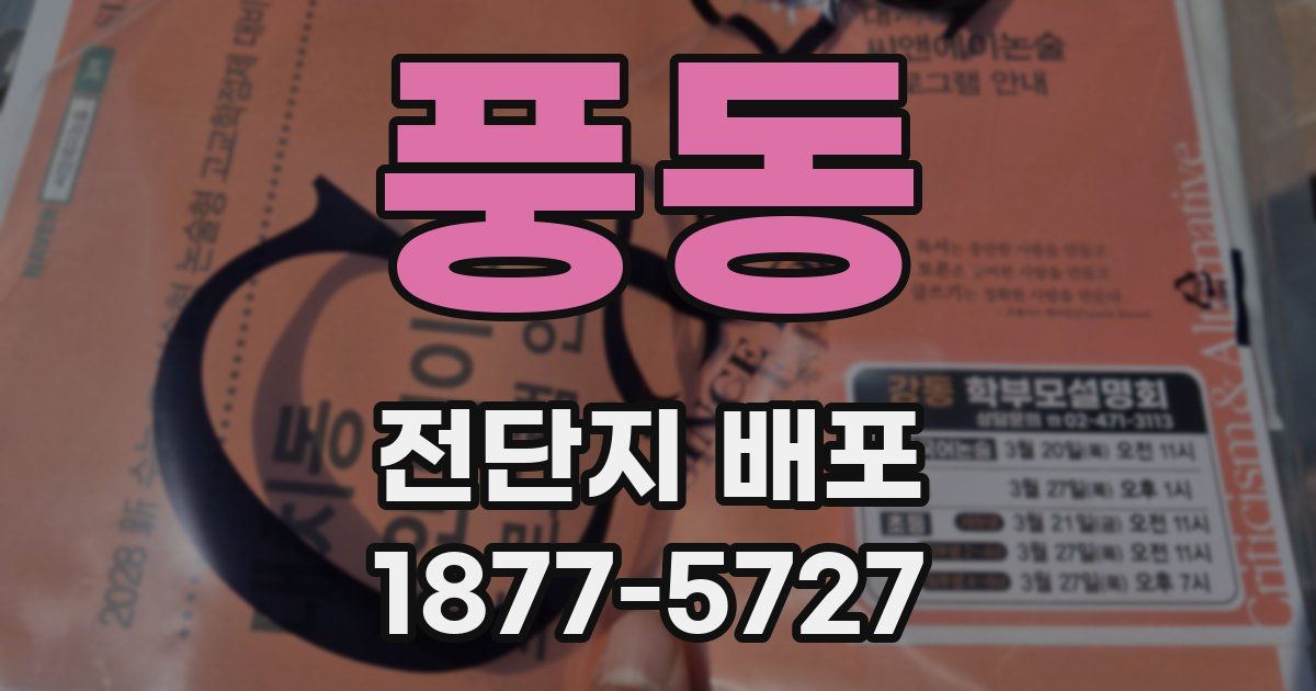 풍동 전단지 배포