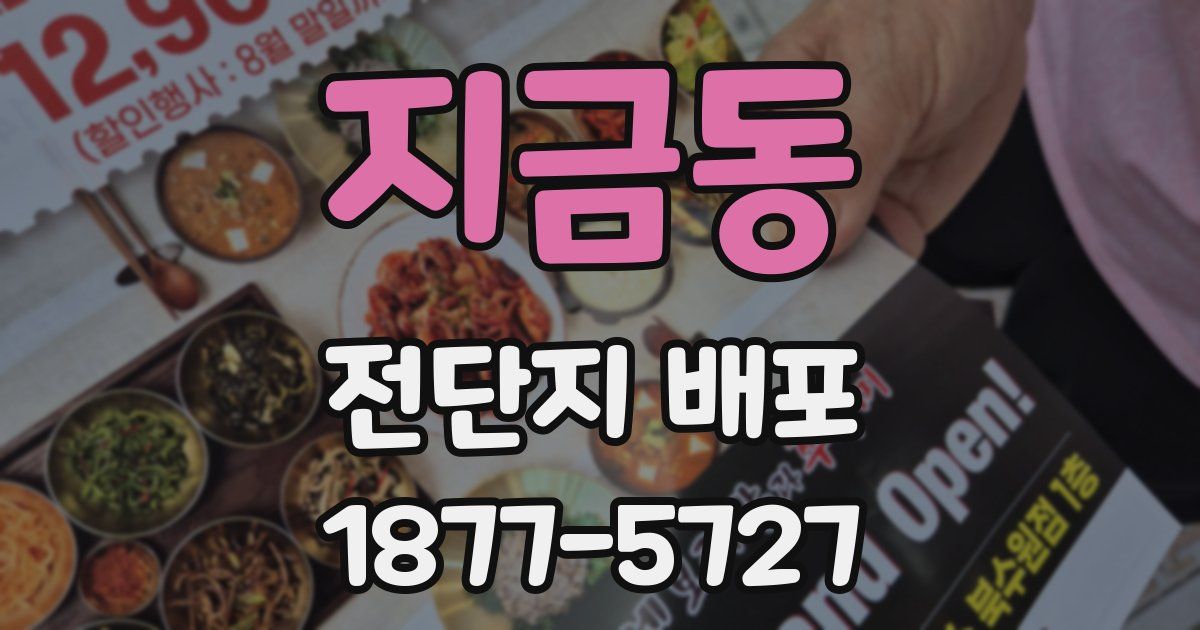 지금동 전단지 배포