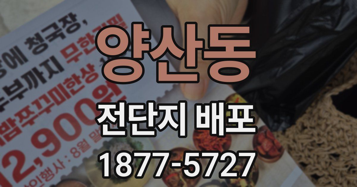 양산동 전단지 배포