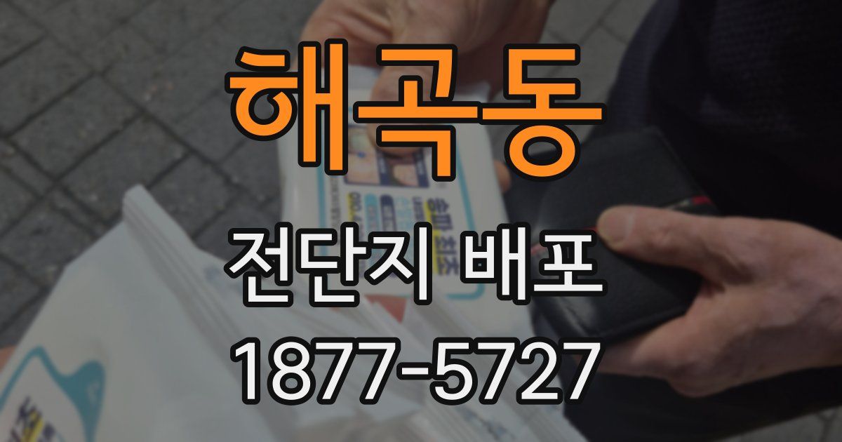 해곡동 전단지 배포