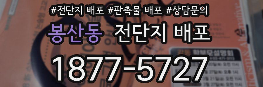 봉산동 전단지 배포