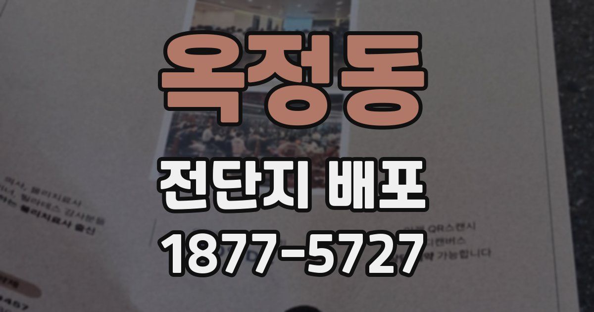 옥정동 전단지 배포
