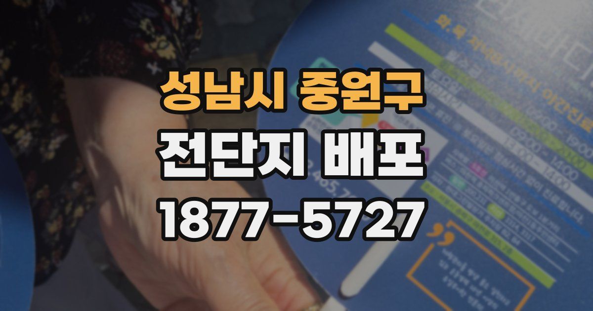 성남시 중원구 전단지 배포