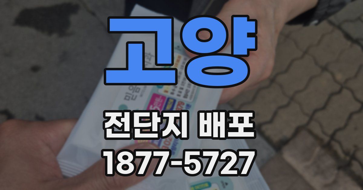 고양 전단지 배포