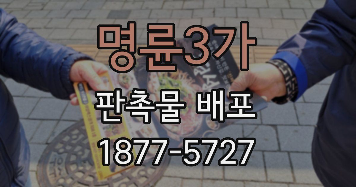 명륜3가 판촉물 배포