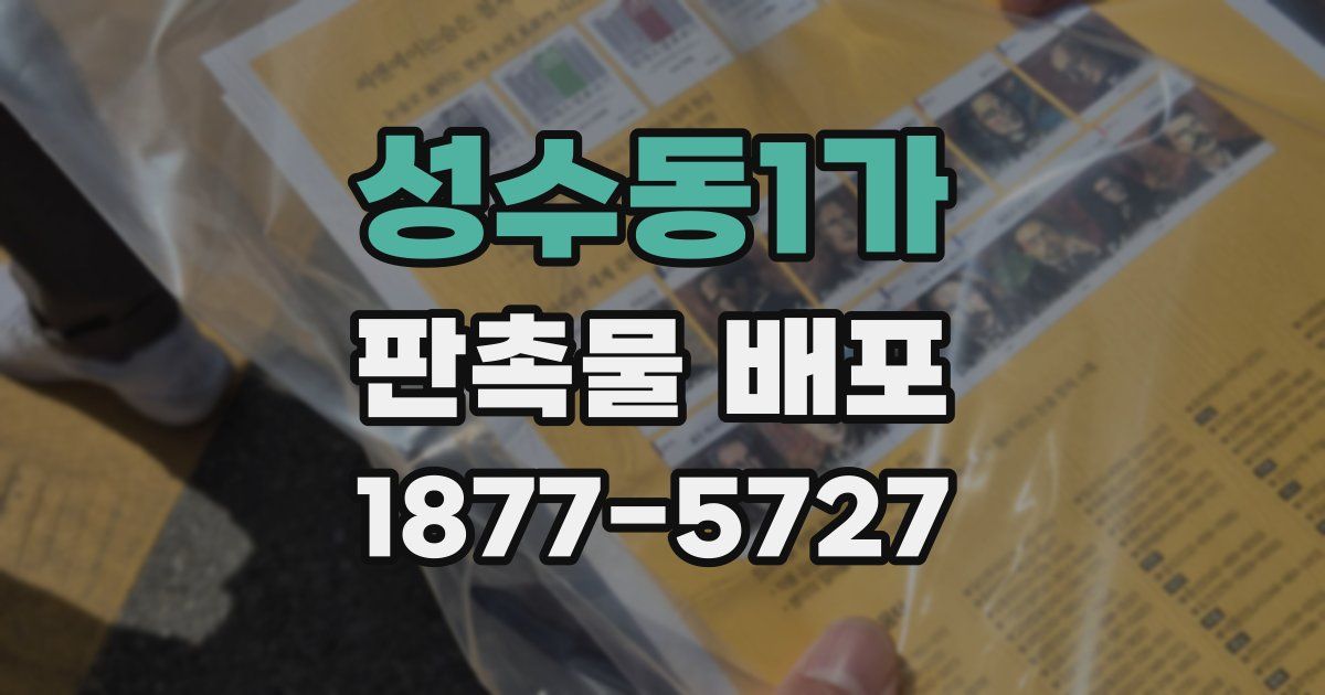 성수동1가 판촉물 배포