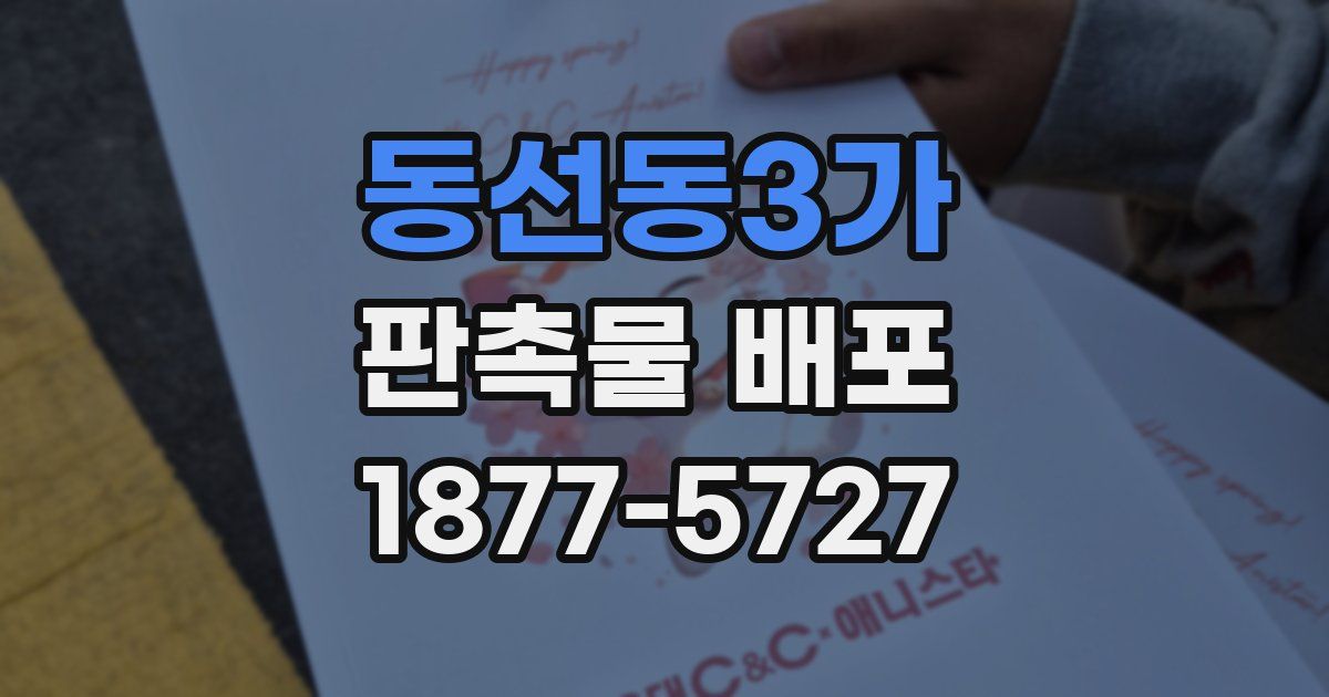 동선동3가 판촉물 배포