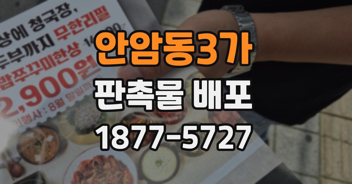 안암동3가 판촉물 배포