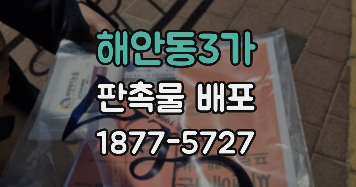 해안동3가 판촉물 배포