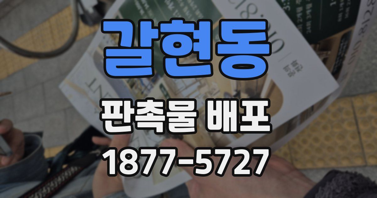 갈현동 판촉물 배포