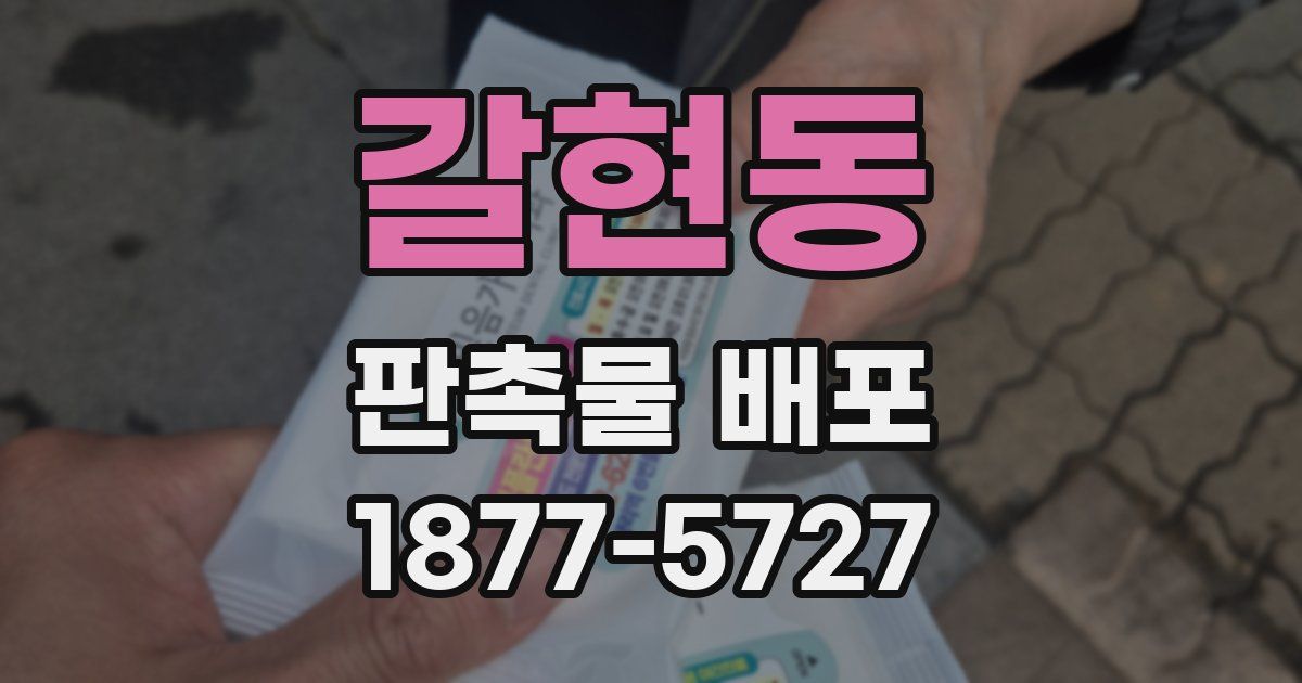 갈현동 판촉물 배포