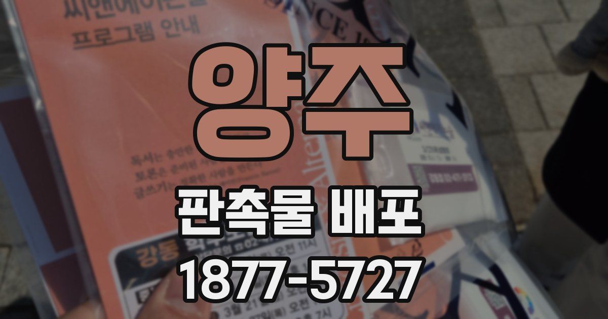 양주 판촉물 배포