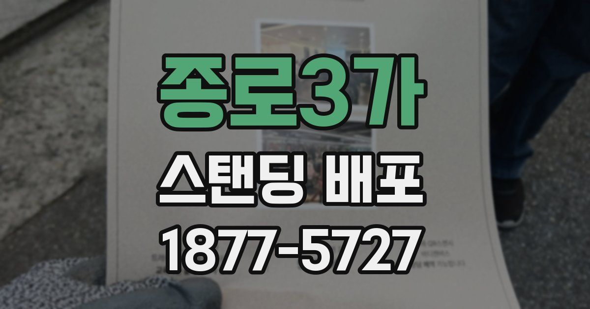 종로3가 스탠딩 배포