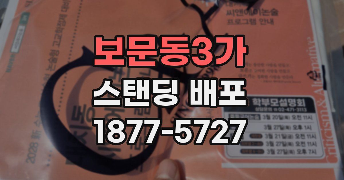 보문동3가 스탠딩 배포