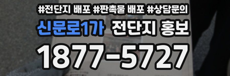 신문로1가 전단지 홍보