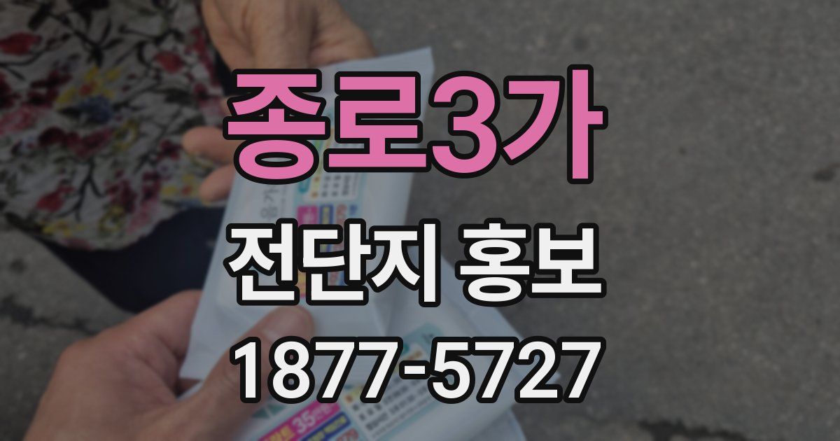 종로3가 전단지 홍보