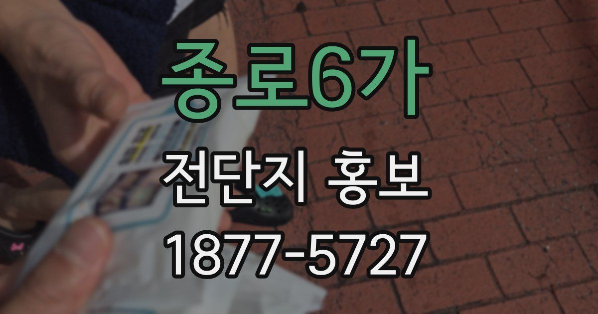 종로6가 전단지 홍보