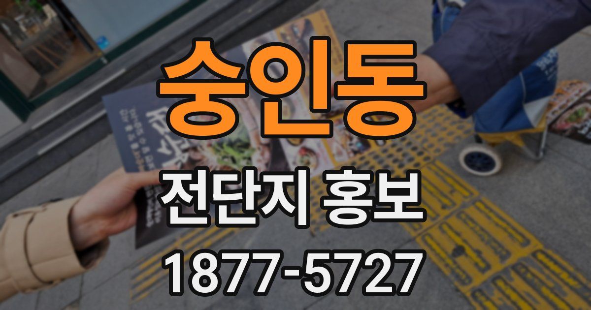 숭인동 전단지 홍보