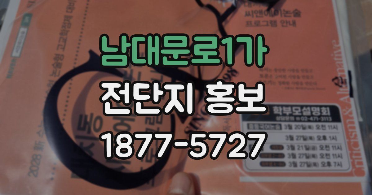 남대문로1가 전단지 홍보