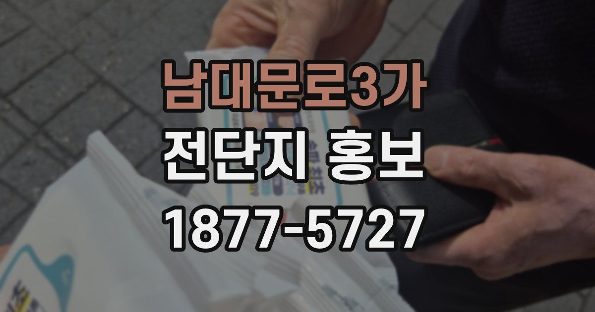 남대문로3가 전단지 홍보