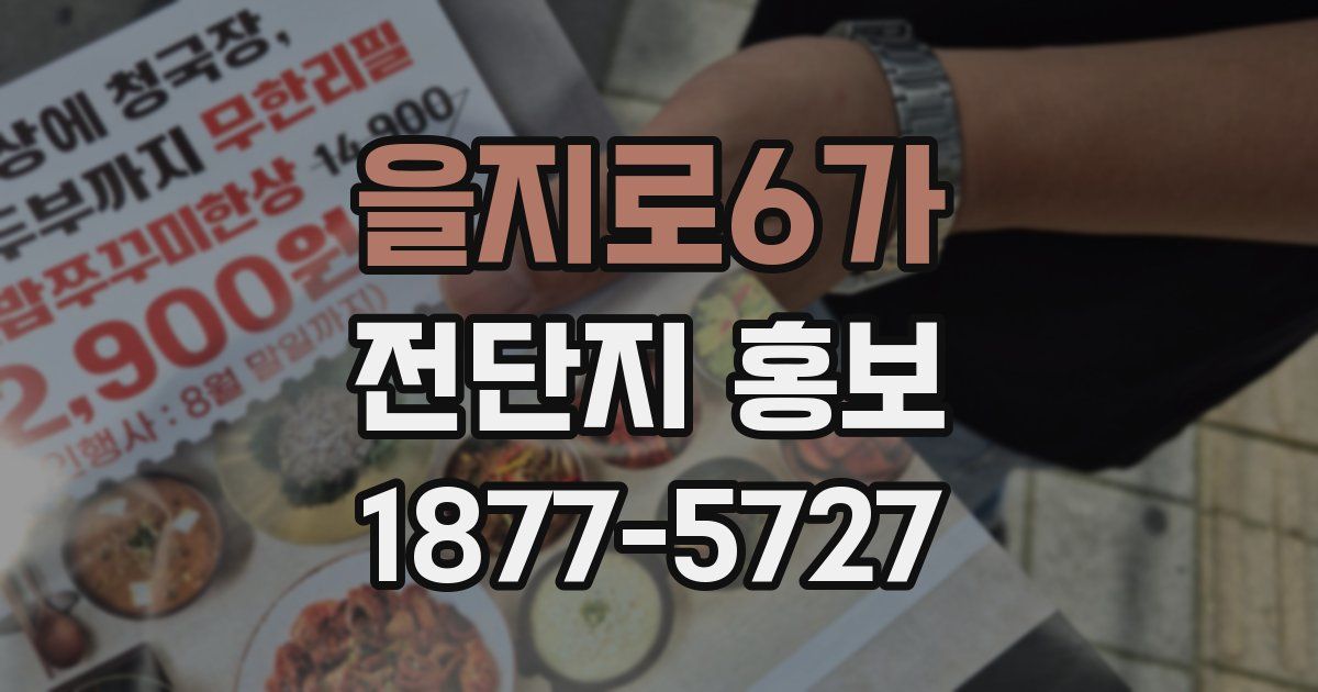 을지로6가 전단지 홍보