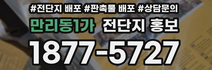 만리동1가 전단지 홍보