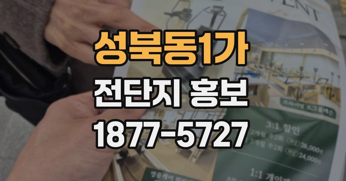 성북동1가 전단지 홍보