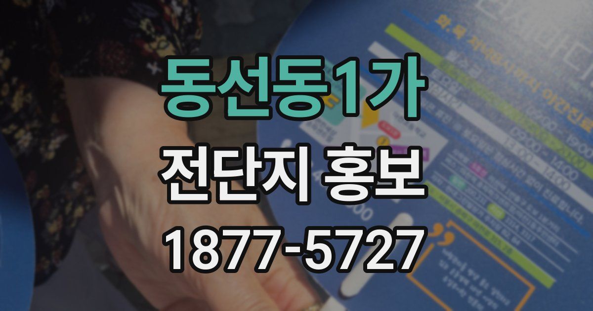 동선동1가 전단지 홍보