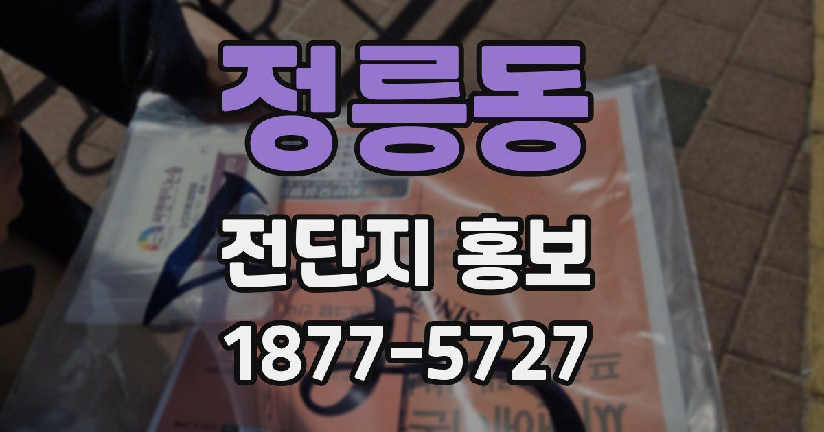 정릉동 전단지 홍보