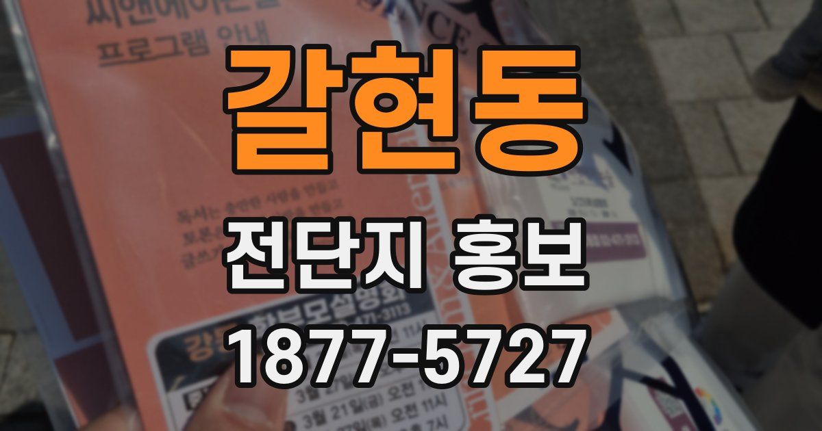 갈현동 전단지 홍보