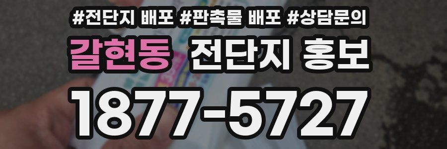 갈현동 전단지 홍보