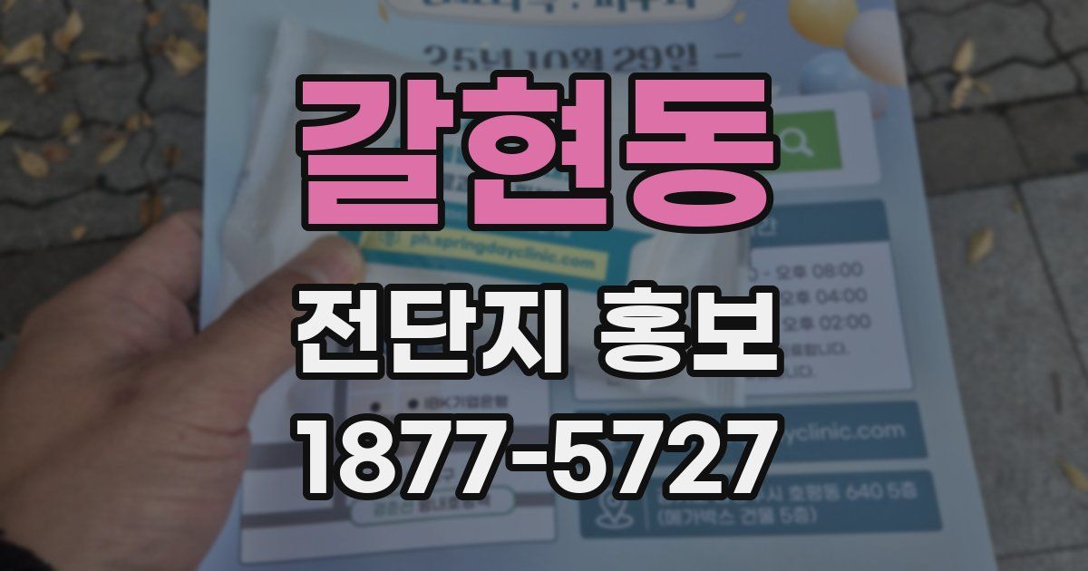 갈현동 전단지 홍보