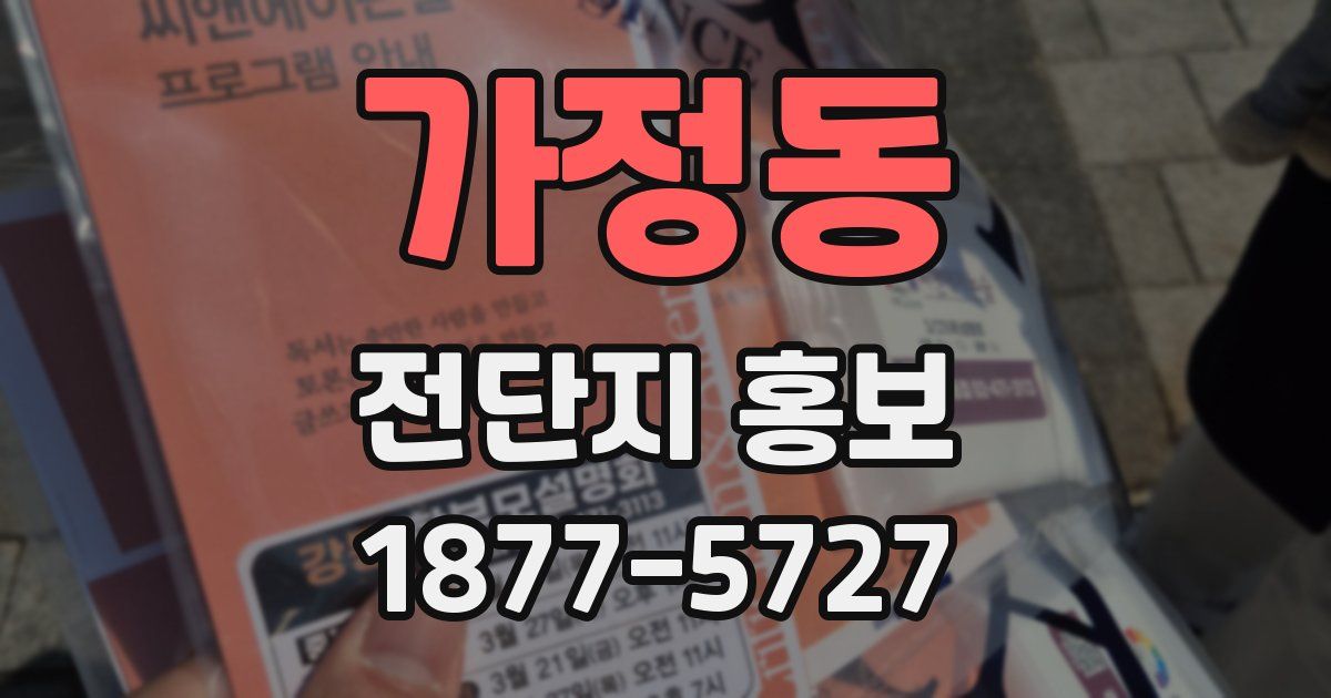 가정동 전단지 홍보