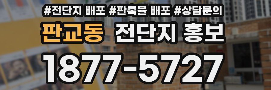 판교동 전단지 홍보