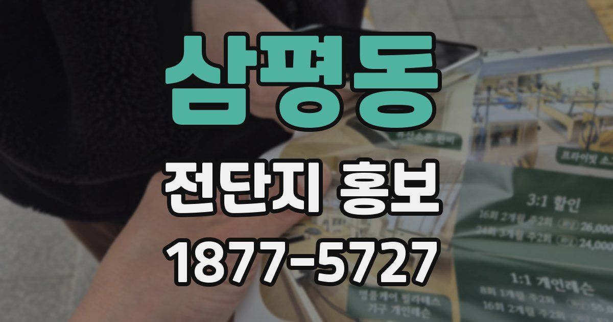삼평동 전단지 홍보