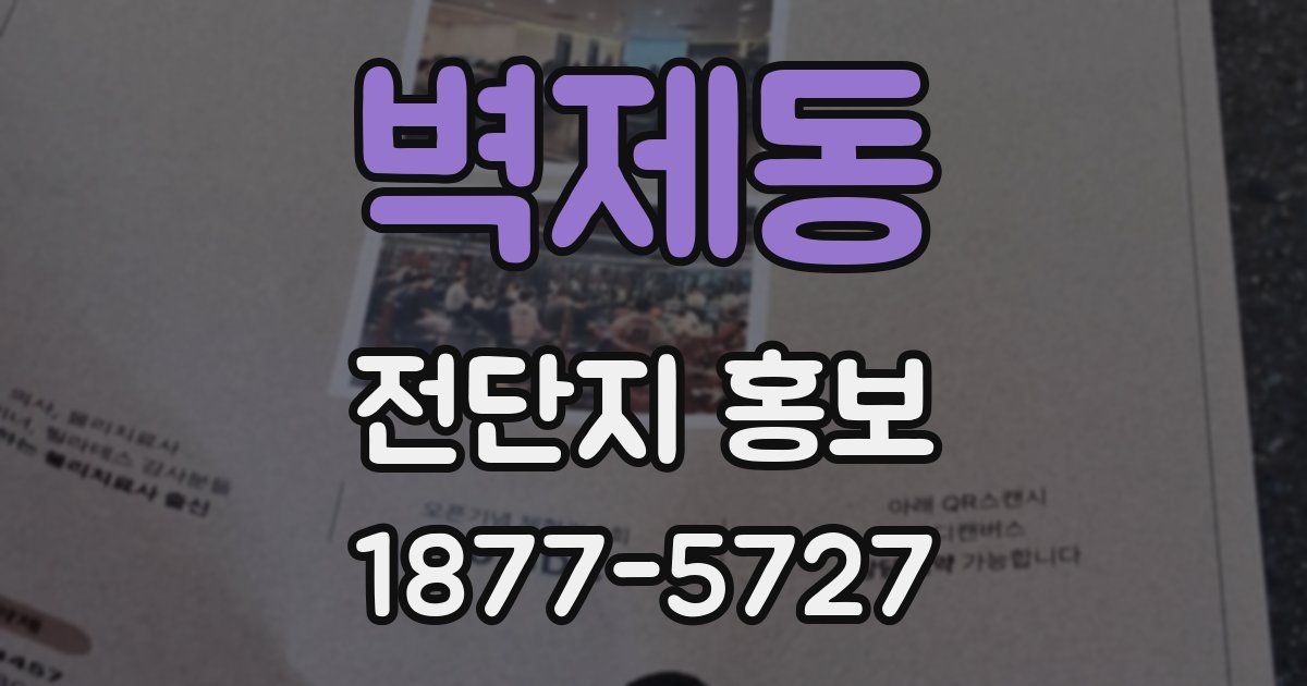 벽제동 전단지 홍보