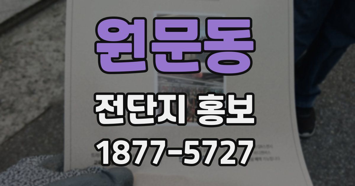원문동 전단지 홍보