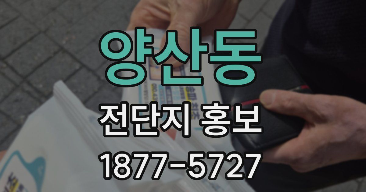 양산동 전단지 홍보