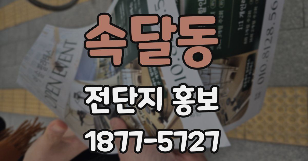 속달동 전단지 홍보