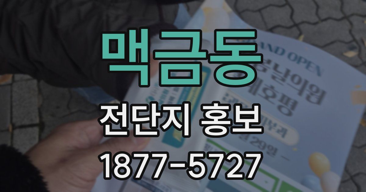 맥금동 전단지 홍보