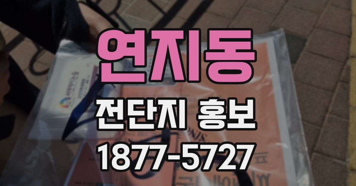 연지동 전단지 홍보
