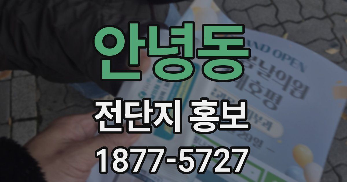 안녕동 전단지 홍보