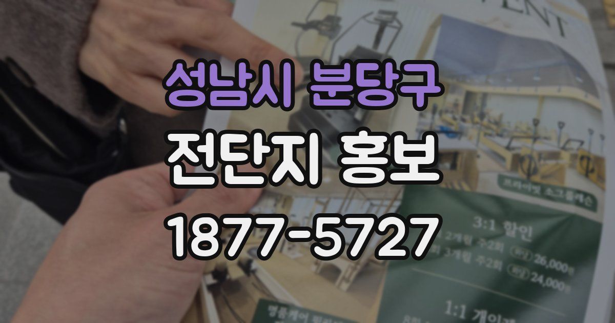 성남시 분당구 전단지 홍보