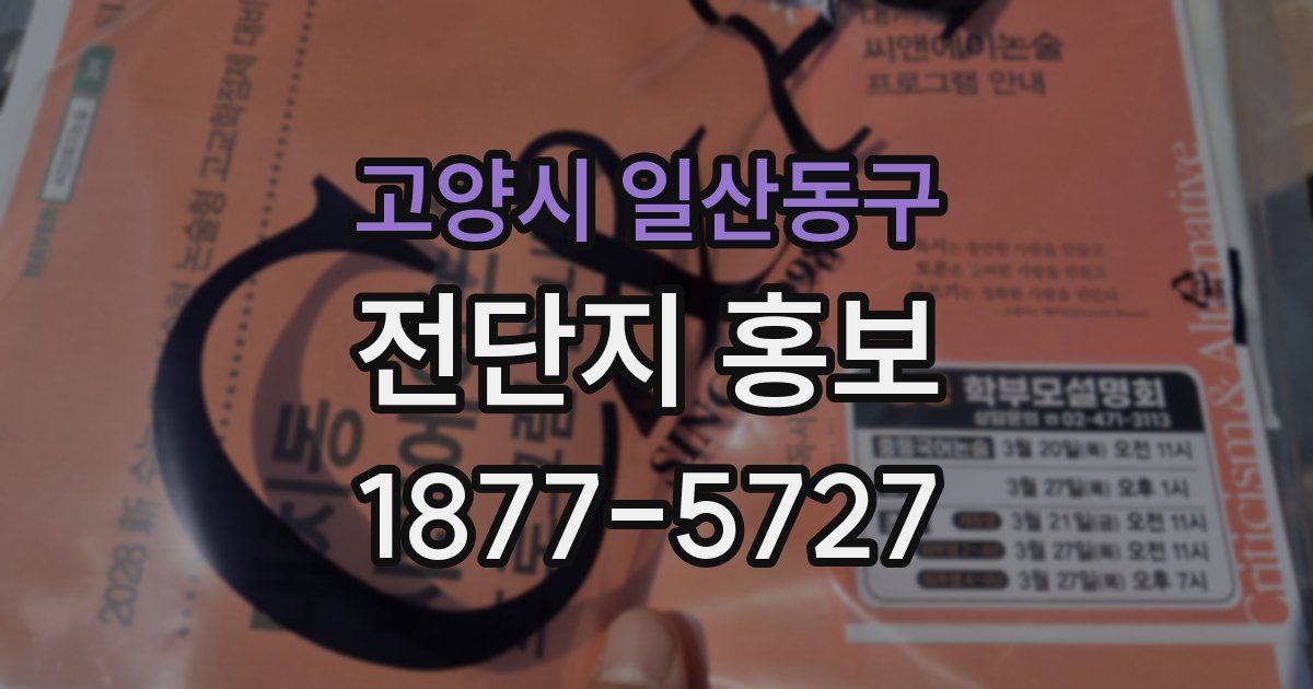 고양시 일산동구 전단지 홍보