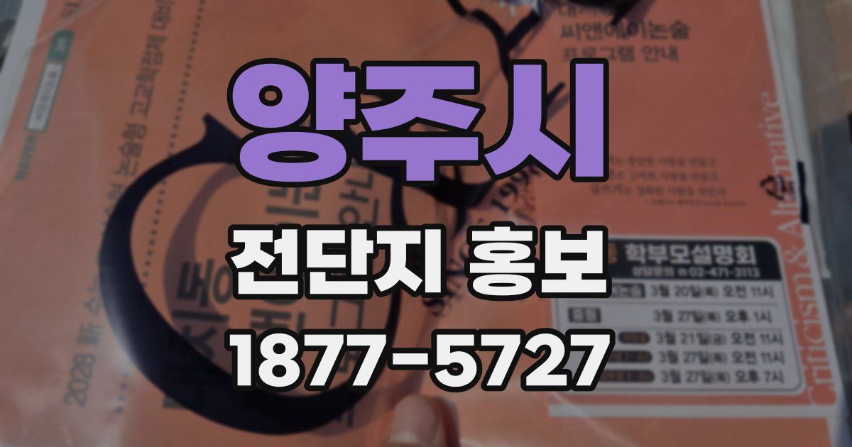 양주시 전단지 홍보